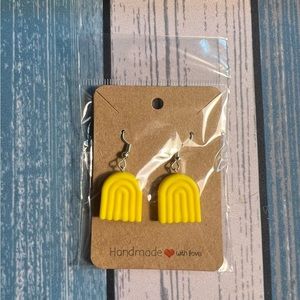 Silicone yellow rainbow earrings